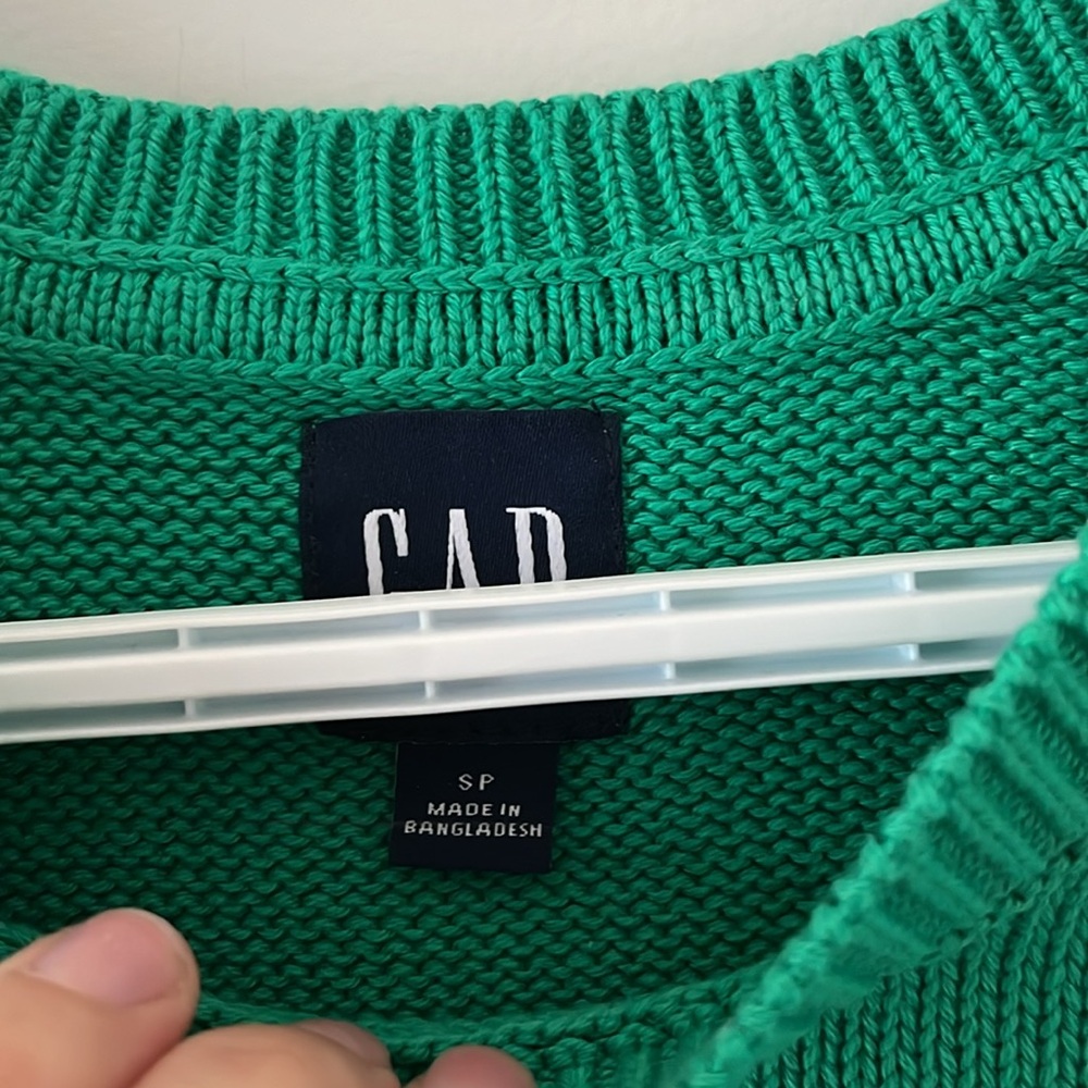 GAP Green and Blue Striped Women's Sweater - Picture 4 of 5